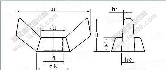 DIN 314-1999 方翼蝶形螺母